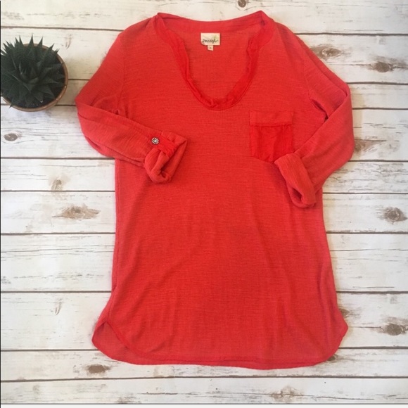 Anthropologie Porridge Ribbed Long Tab Sleeve Top Size Small - Picture 6 of 14